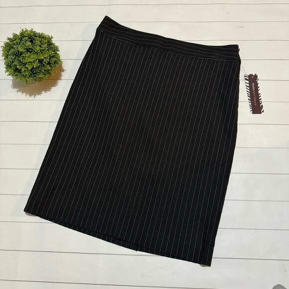 Dana Buchman NWT Black Pinstripe Long Modest Classic Pencil Skirt Women’s Size 6 - Picture 1 of 6